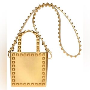 CARMEN SOL Alice Mini Shoulder Crossbody Bag Gold Metallic Jelly Vegan NWT